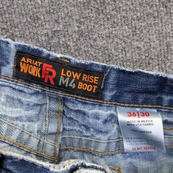 Ariat FR Men's M4 Low Rise Boot Jeans Blue Size 36x30 Set of 2 100% Cotton - Picture 15 of 16